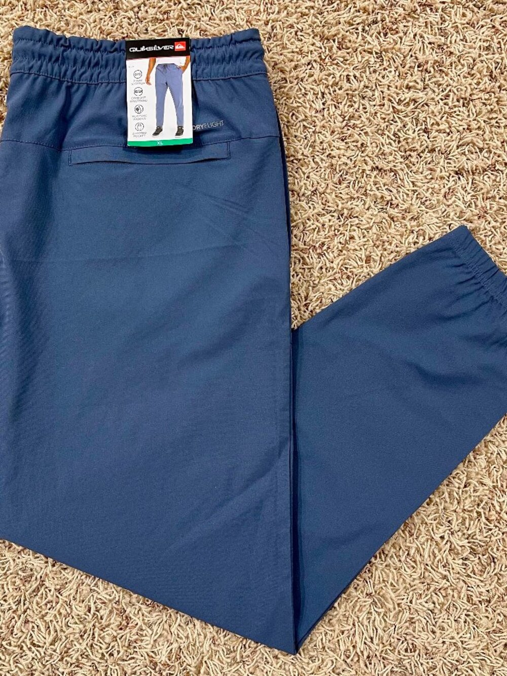 Quiksilver Men's Stretch Woven Joggers Pants Blue, Size XL (New)